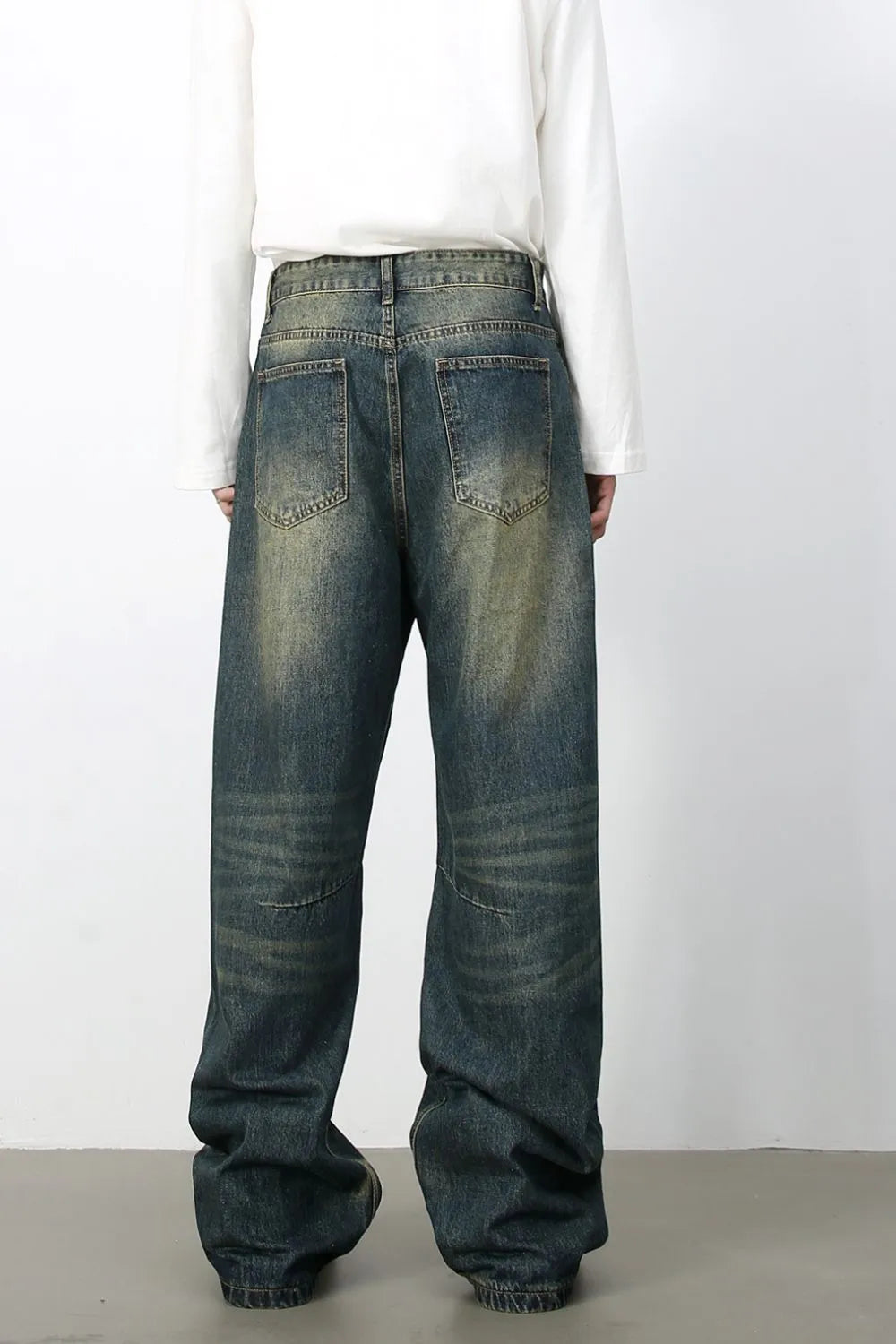 TEEK - Mens Wide Leg Medium Washed Jeans JEANS TEEK Trend