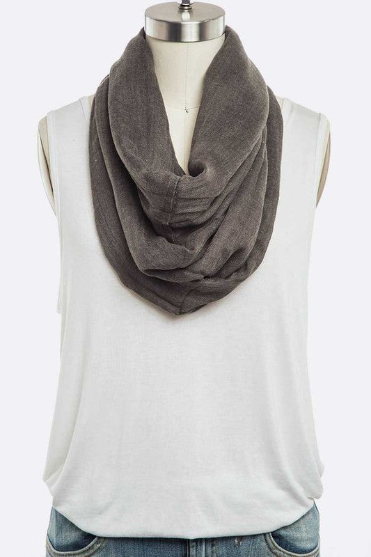 TEEK - Solid Color Large Cotton Fashion Infinity Scarf SCARF TEEK FG Dark Grey