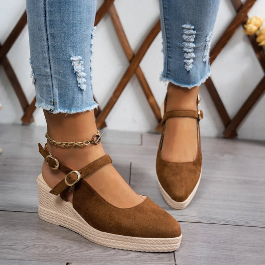 TEEK - Point Toe Block Heels Pumps SHOES TEEK Trend Brown 36(US6)