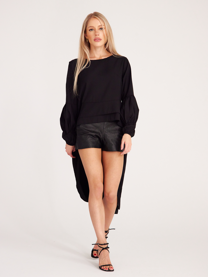 TEEK - Proud Hem Lantern Sleeve Blouse TOPS TEEK W