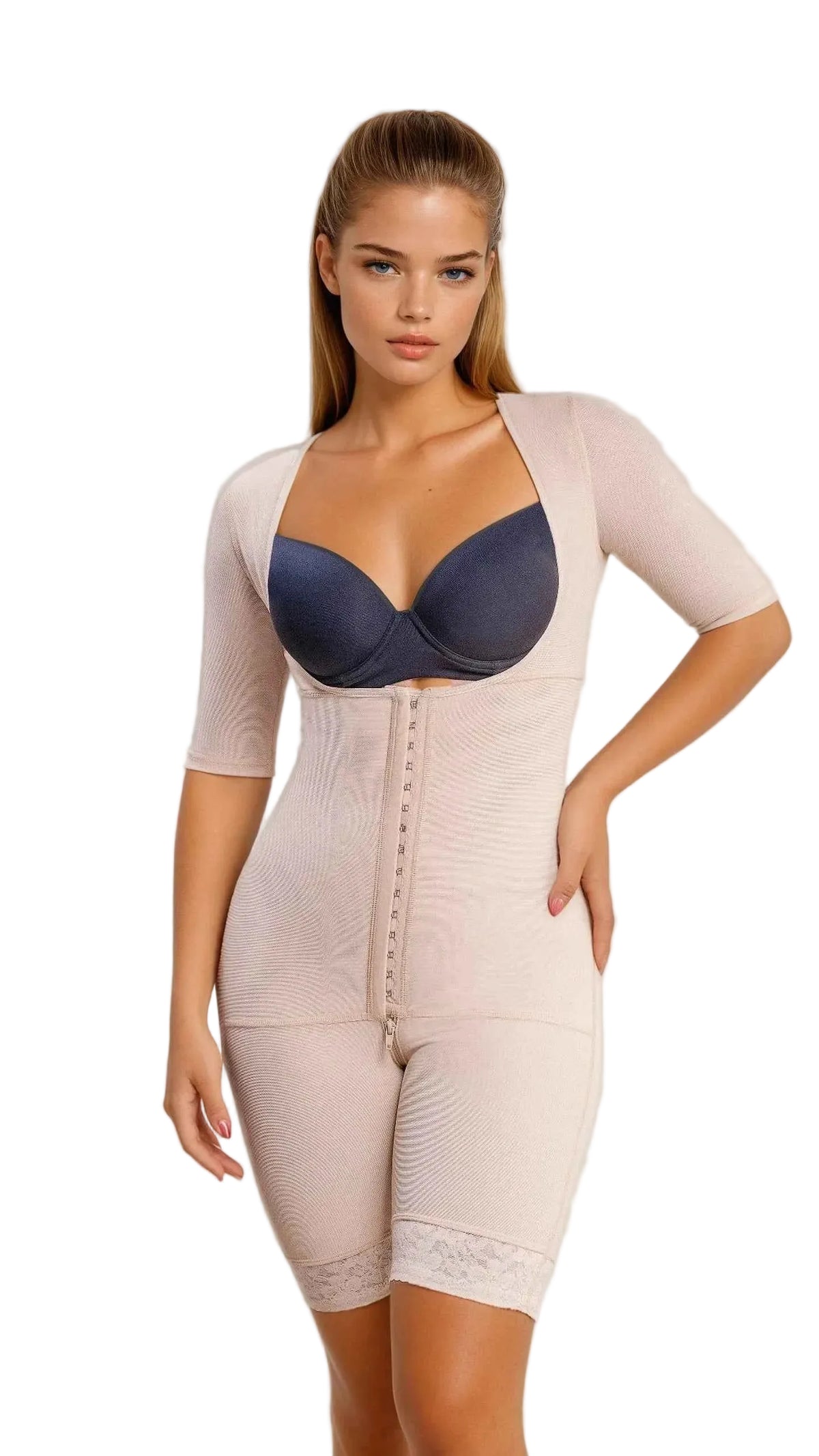 TEEK - Full Body Mid thigh Shapewear With Arm Compression LINGERIE TEEK VS XS Nude