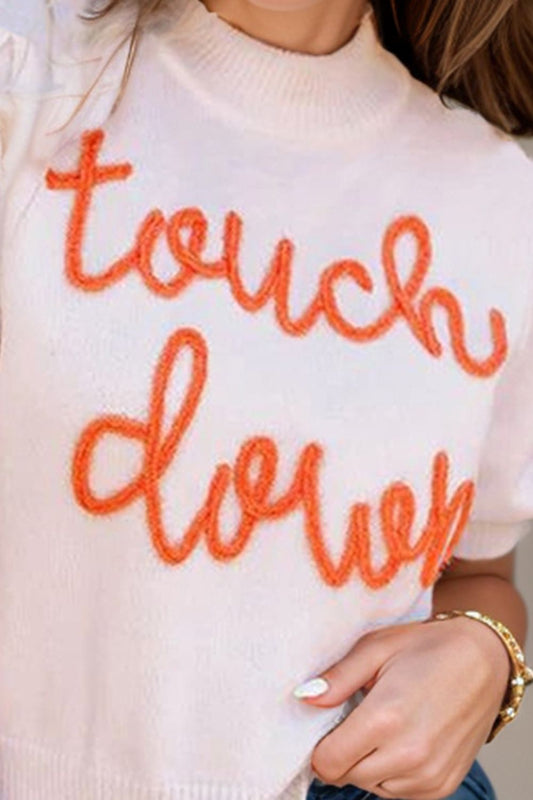 TEEK - White Mock Neck Short Sleeve Knit Top TOPS TEEK Trend