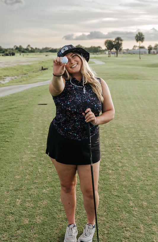 TEEK - Black Paint Splatter Polo TOPS TEEK SIG