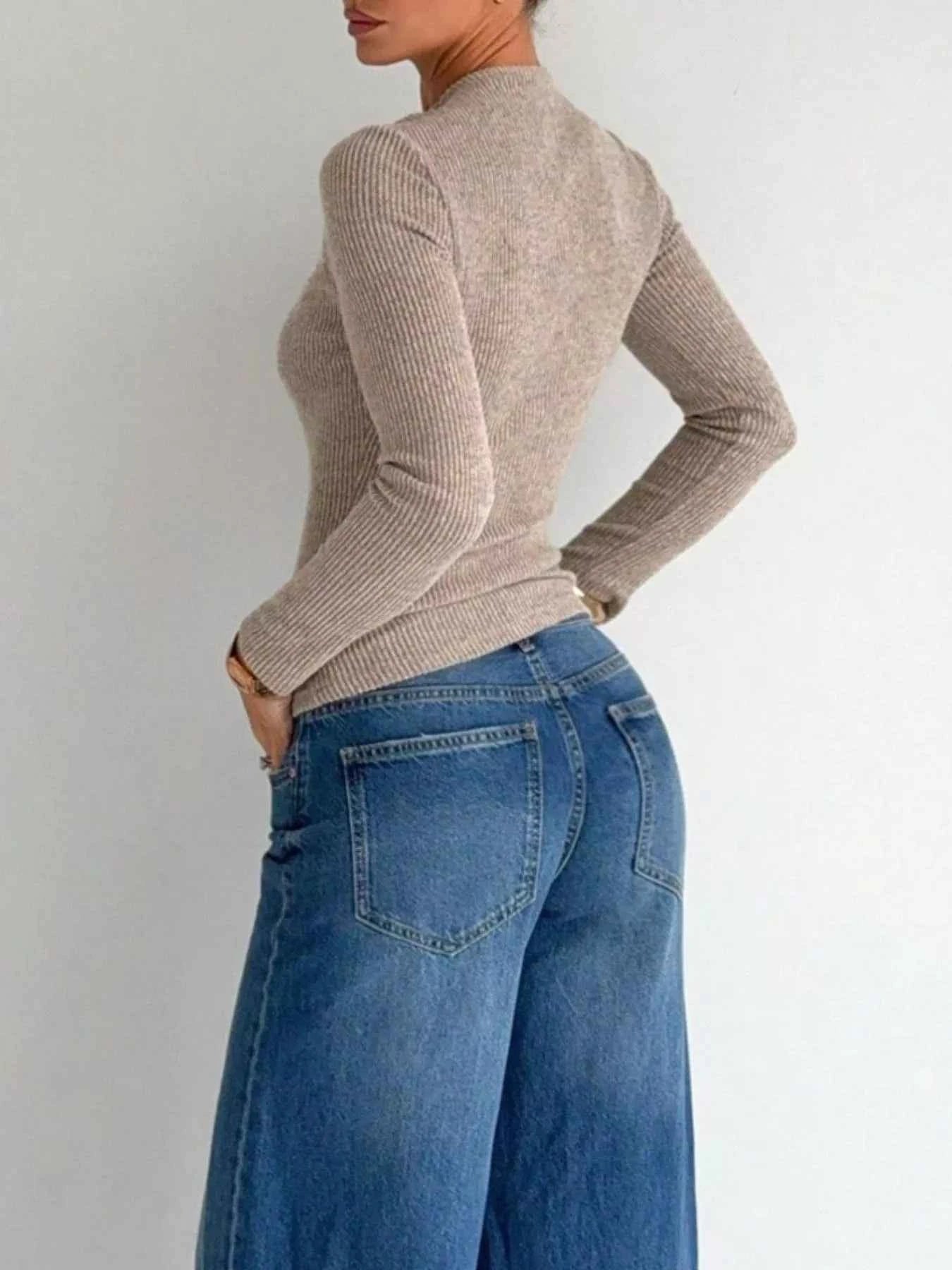 TEEK - Twist-Front Cutout Ribbed Knit Top TOPS TEEK Trend