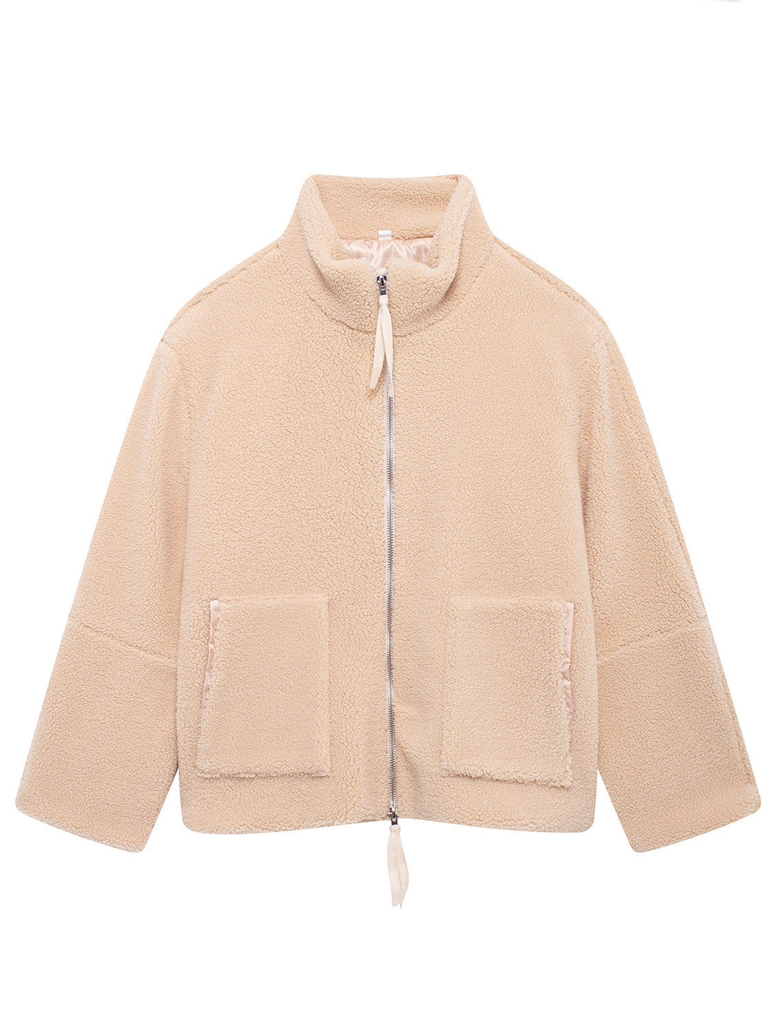 TEEK - Turtleneck Zip Up Long Sleeve Plush Jacket