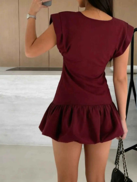 TEEK - Ruffle Hem Mini Dress DRESS TEEK Trend