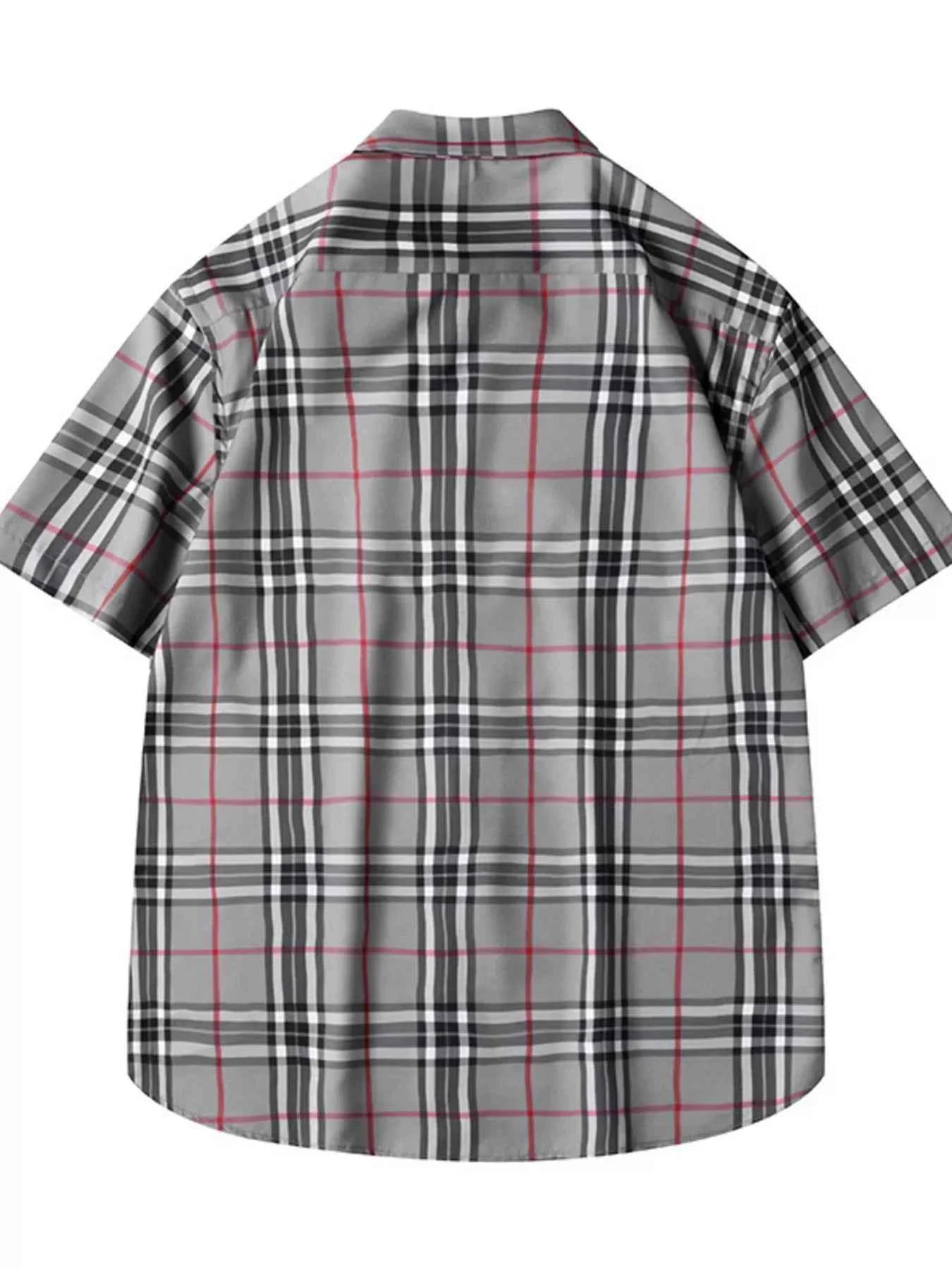 Men's Plus Size Classic Plaid Short Sleeve Shirt Trendsi