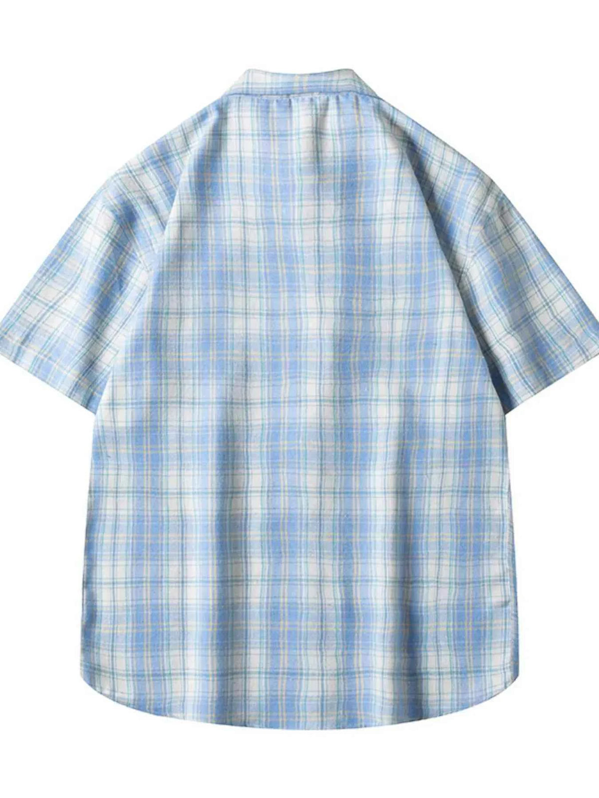 TEEK - Mens Plus Size Casual Plaid Short Sleeve Shirt TOPS TEEK Trend