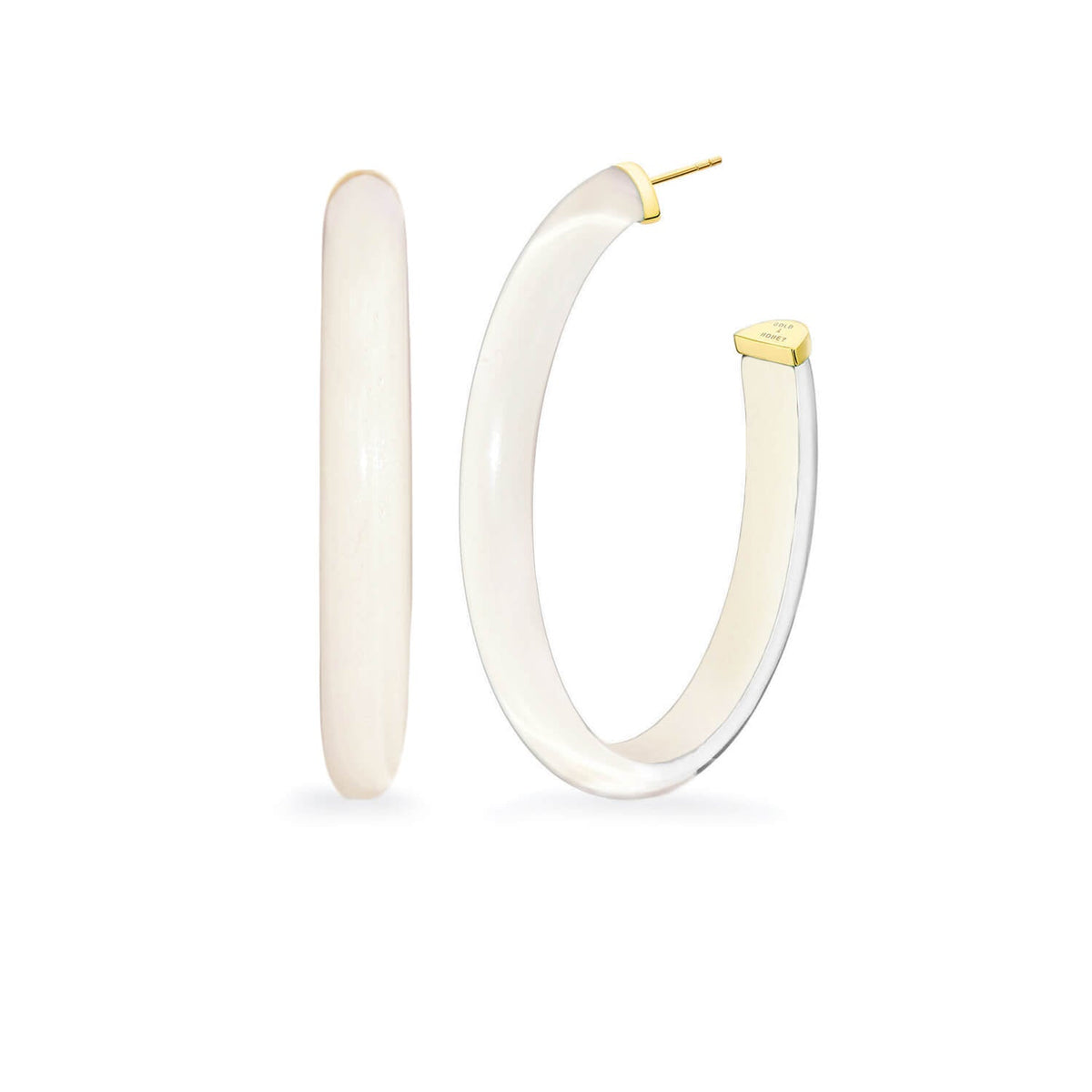 TEEK - XL Oval Illusion Neutral Lucite Hoop Earrings JEWELRY TEEK GNH NUDE1