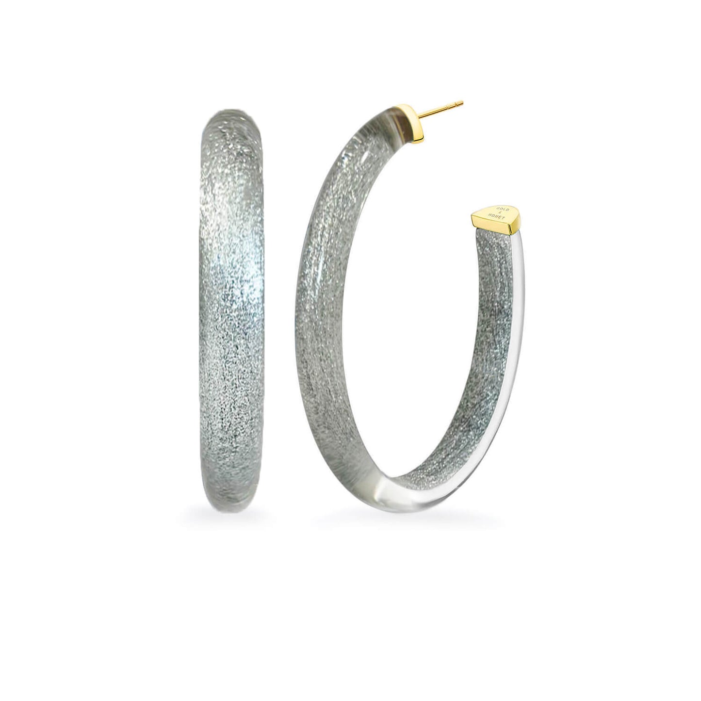 TEEK - XL Oval Illusion Neutral Lucite Hoop Earrings JEWELRY TEEK GNH PIXIE