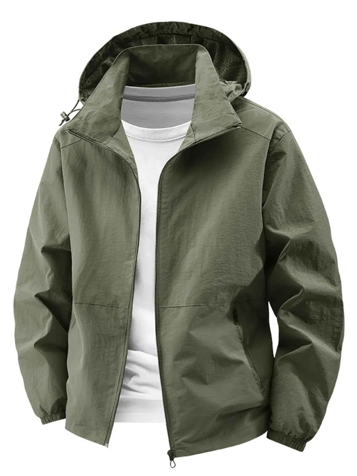TEEK - Mens Plus Size Lightweight Hooded Windbreaker Jacket JACKET TEEK Trend Army Green M