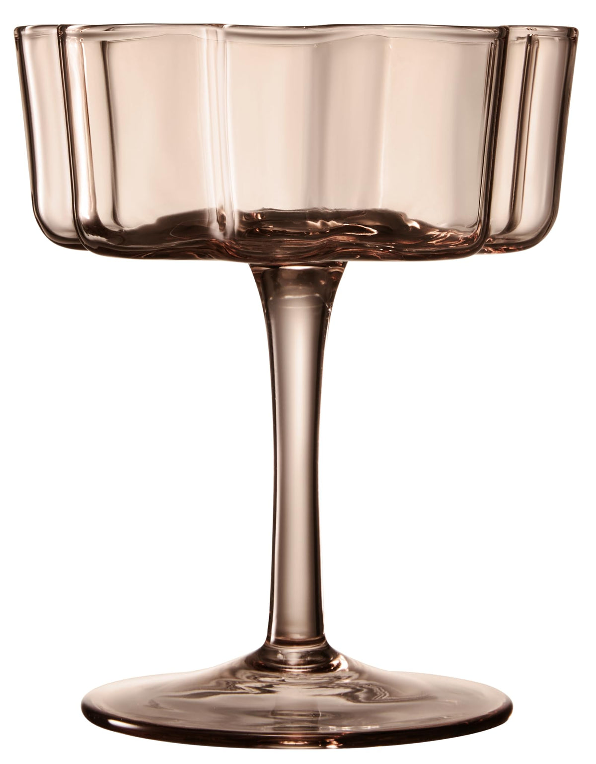 TEEK - Flower Wave Coupe Cocktail Colored Glasses Set | Venus Brown HOME DECOR TEEK KS