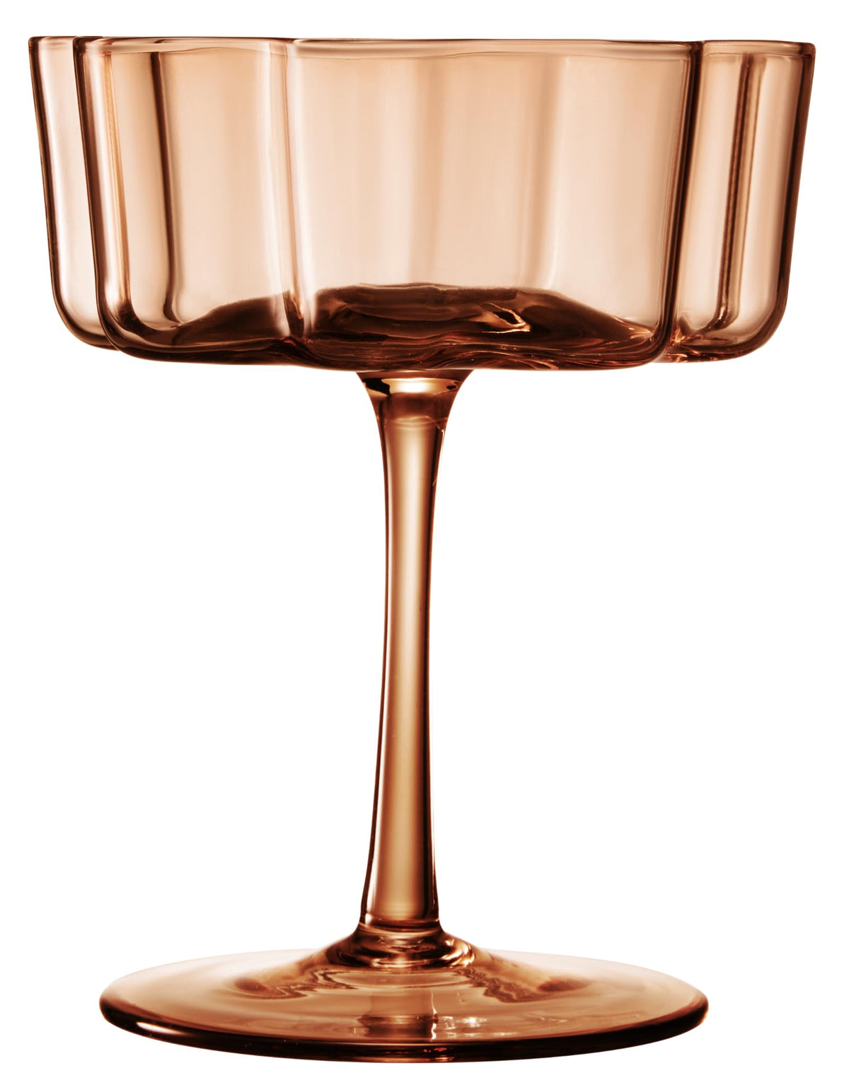 TEEK - Flower Wave Coupe Cocktail Colored Glasses Set | Venus Brown HOME DECOR TEEK KS