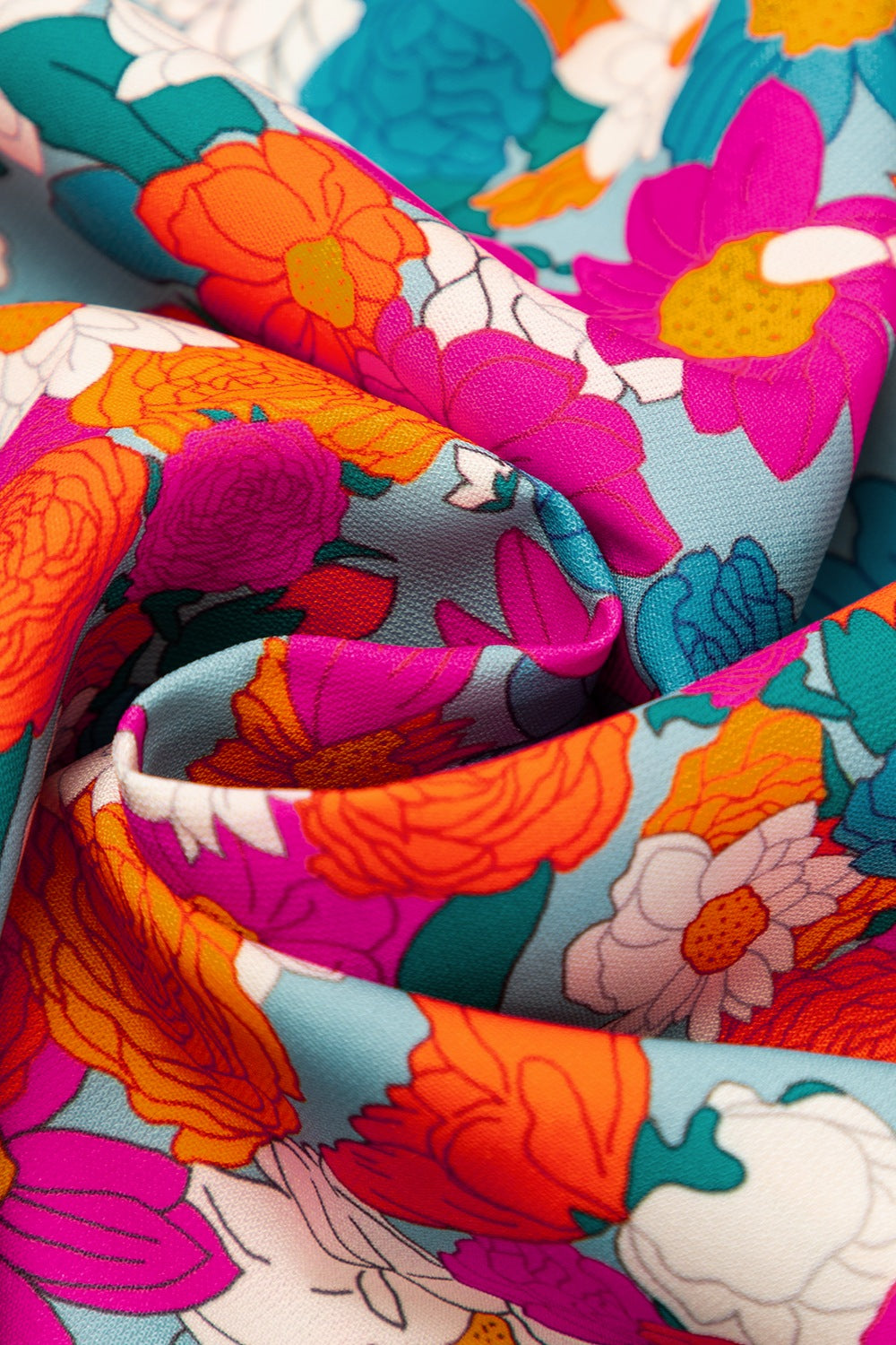 TEEK - Floral Tie Neck Puff Sleeve Dress DRESS TEEK Trend