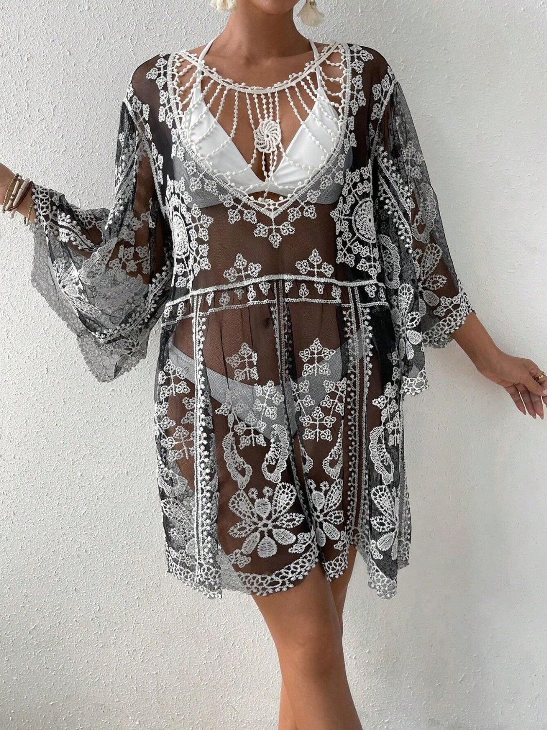TEEK - Lace Round Neck Cover-Up DRESS TEEK Trend