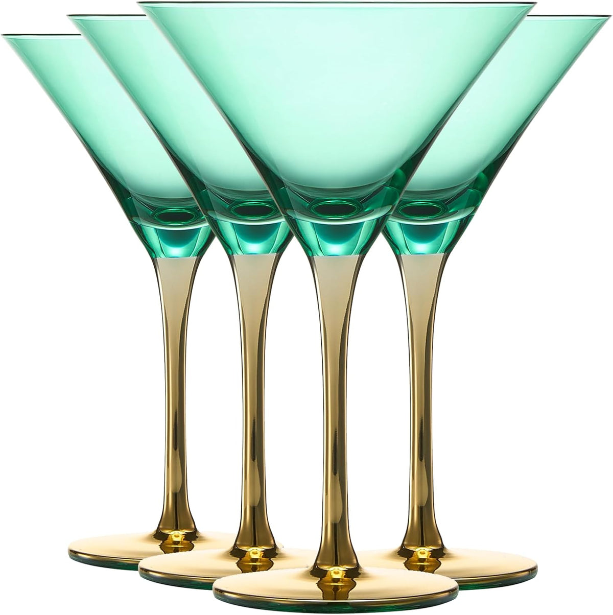TEEK - Deco Champagne Coupe Cocktail Glassware Set HOME DECOR TEEK KS Green Martini Set of 4