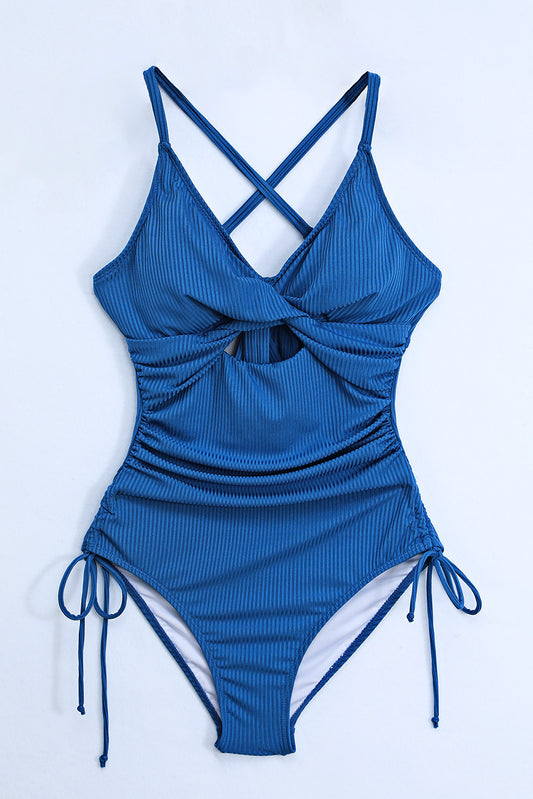 TEEK - Drawstring V-Neck Spaghetti Strap Swimsuit SWIMWEAR TEEK Trend