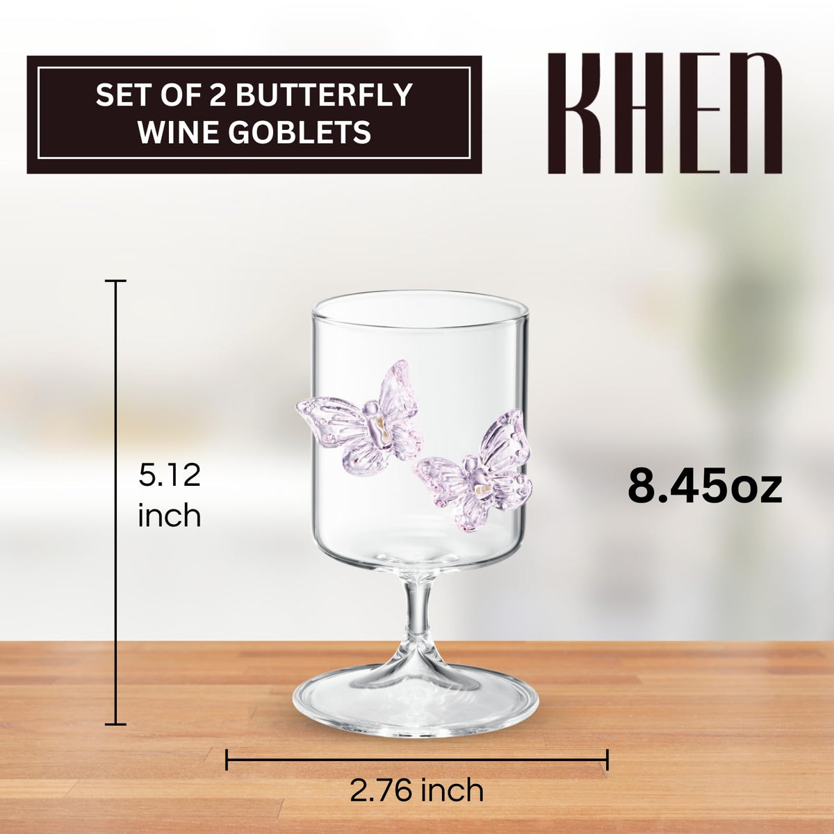 TEEK - Butterfly Wine Goblet Set HOME DECOR TEEK KS