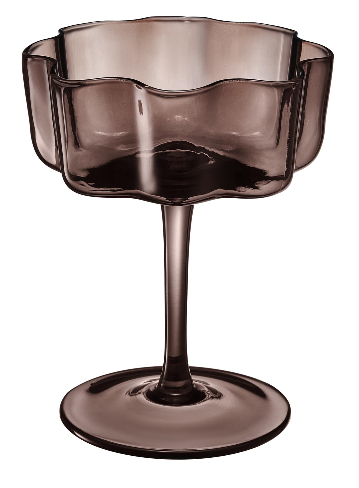 TEEK - Flower Wave Coupe Cocktail Colored Glasses Set | Venus Brown HOME DECOR TEEK KS