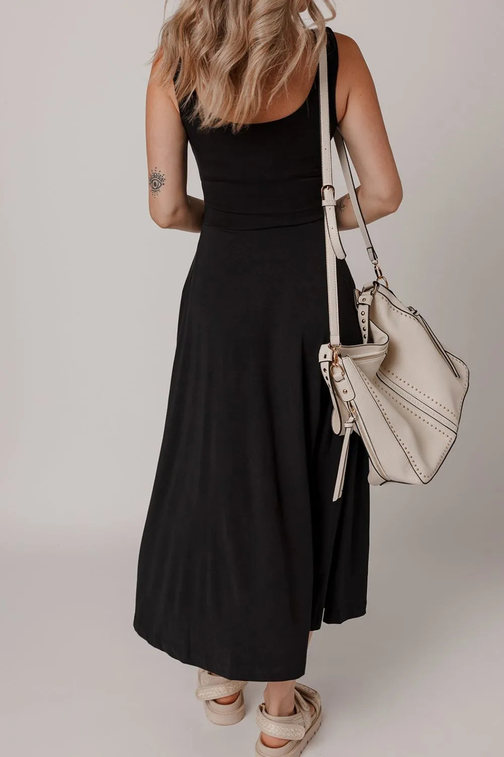 TEEK - Side Slit Scoop Neck Wide Strap Dress DRESS TEEK Trend