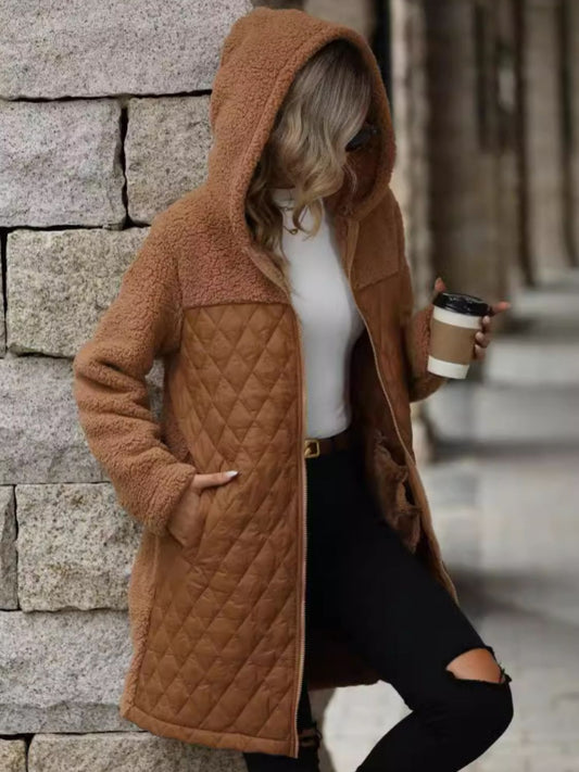 TEEK - Texture Zip Up Long Sleeve Hooded Coat COAT TEEK Trend