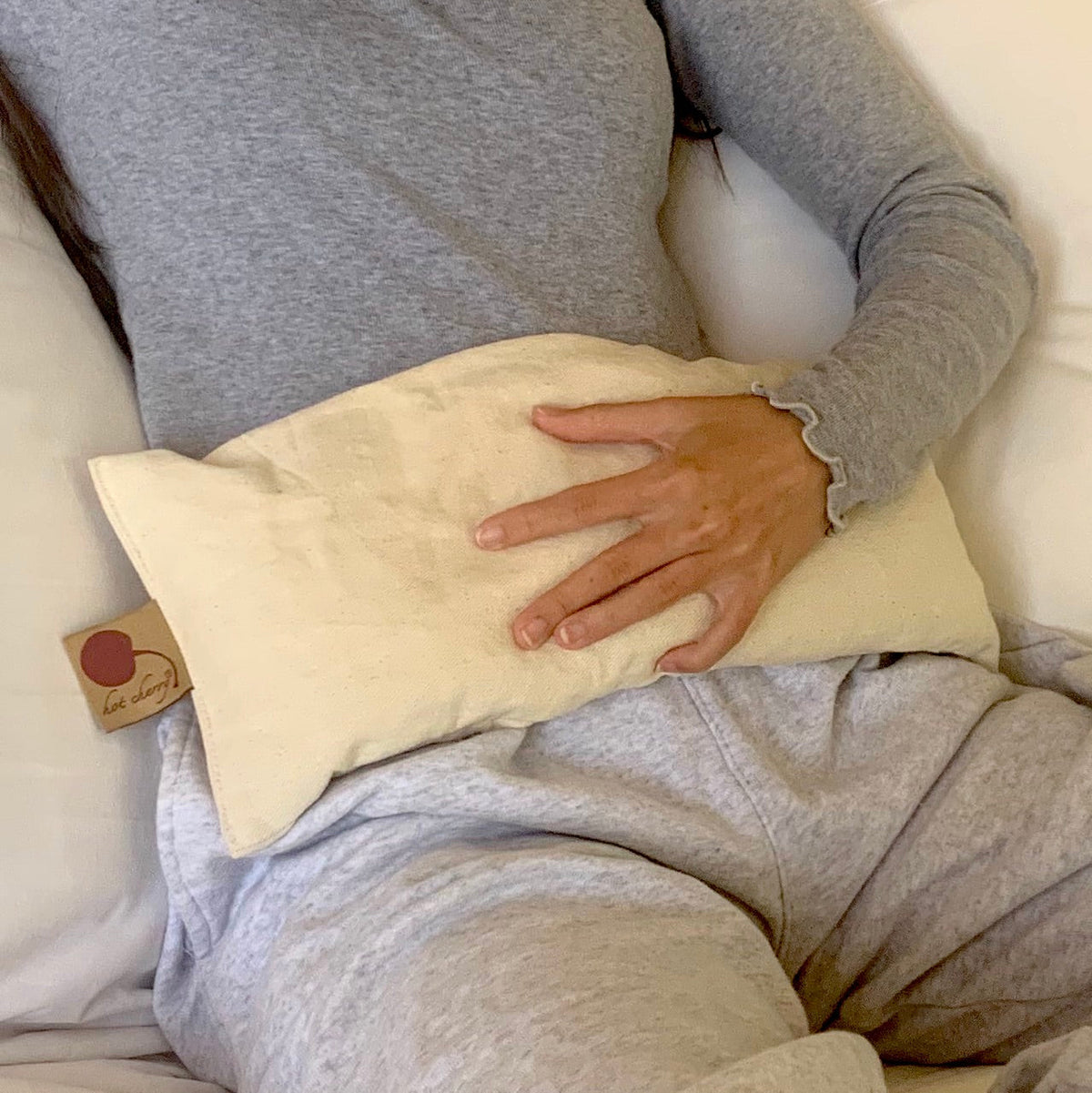 TEEK - Hot Cherry Rectangular/Cervical Neck Pillow Unbleached Pre-Washed Natura Denim Cherry PILLOW TEEK HCP