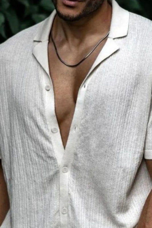 TEEK - Mens Button Up Short Sleeve Shirt TOPS TEEK Trend