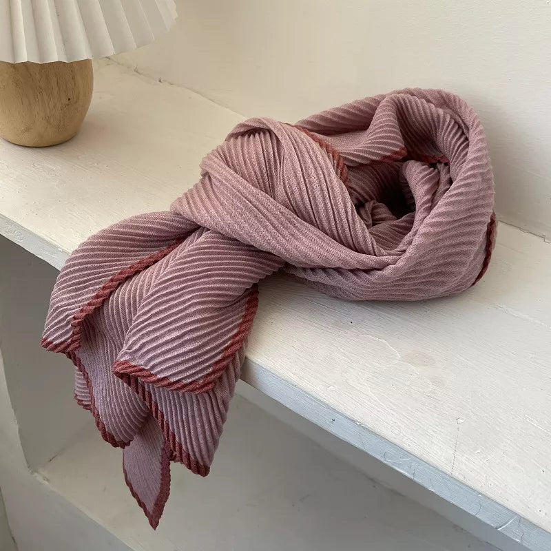 TEEK - Contrast Trim Texture Warm Scarf SCARF TEEK Trend