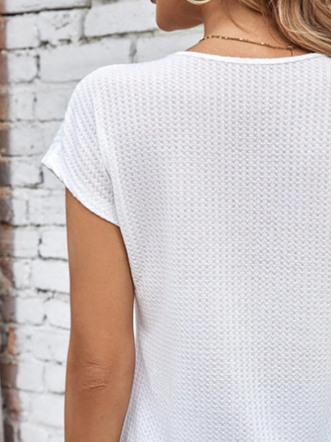 TEEK - White V-Neck Cap Sleeve Blouse TOPS TEEK Trend