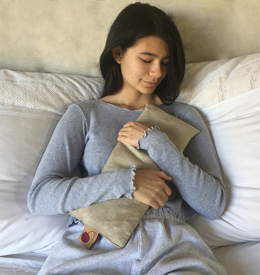 TEEK - Hot Cherry Rectangular/Cervical Neck Pillow Plush Tan Ultra-Suede PILLOW TEEK HCP