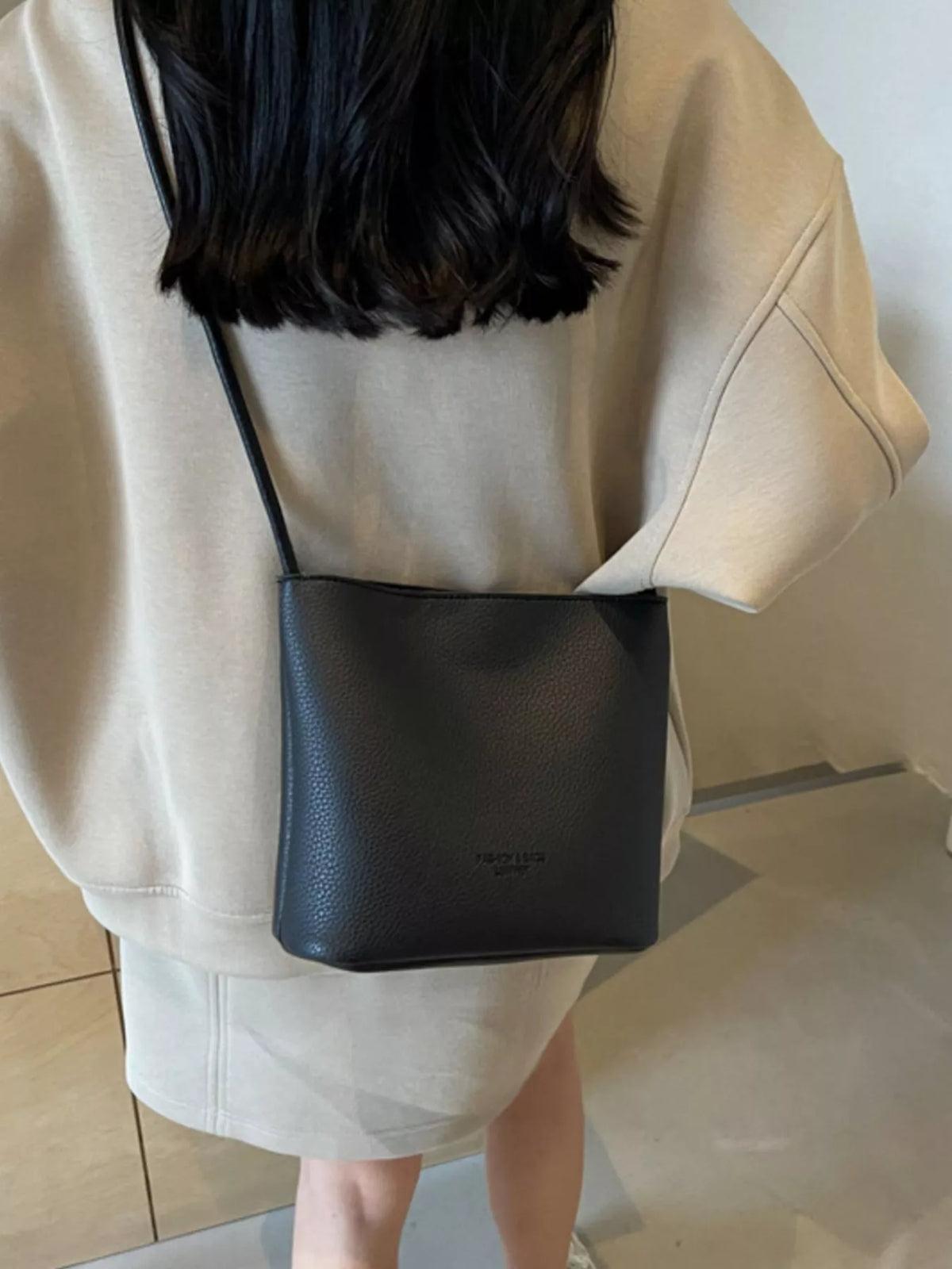 Leather Bucket Crossbody Bag Trendsi