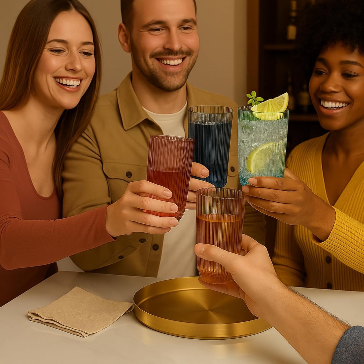 TEEK - Shatterproof European Ribbed Drinking Glasses Set HOME DECOR TEEK KS