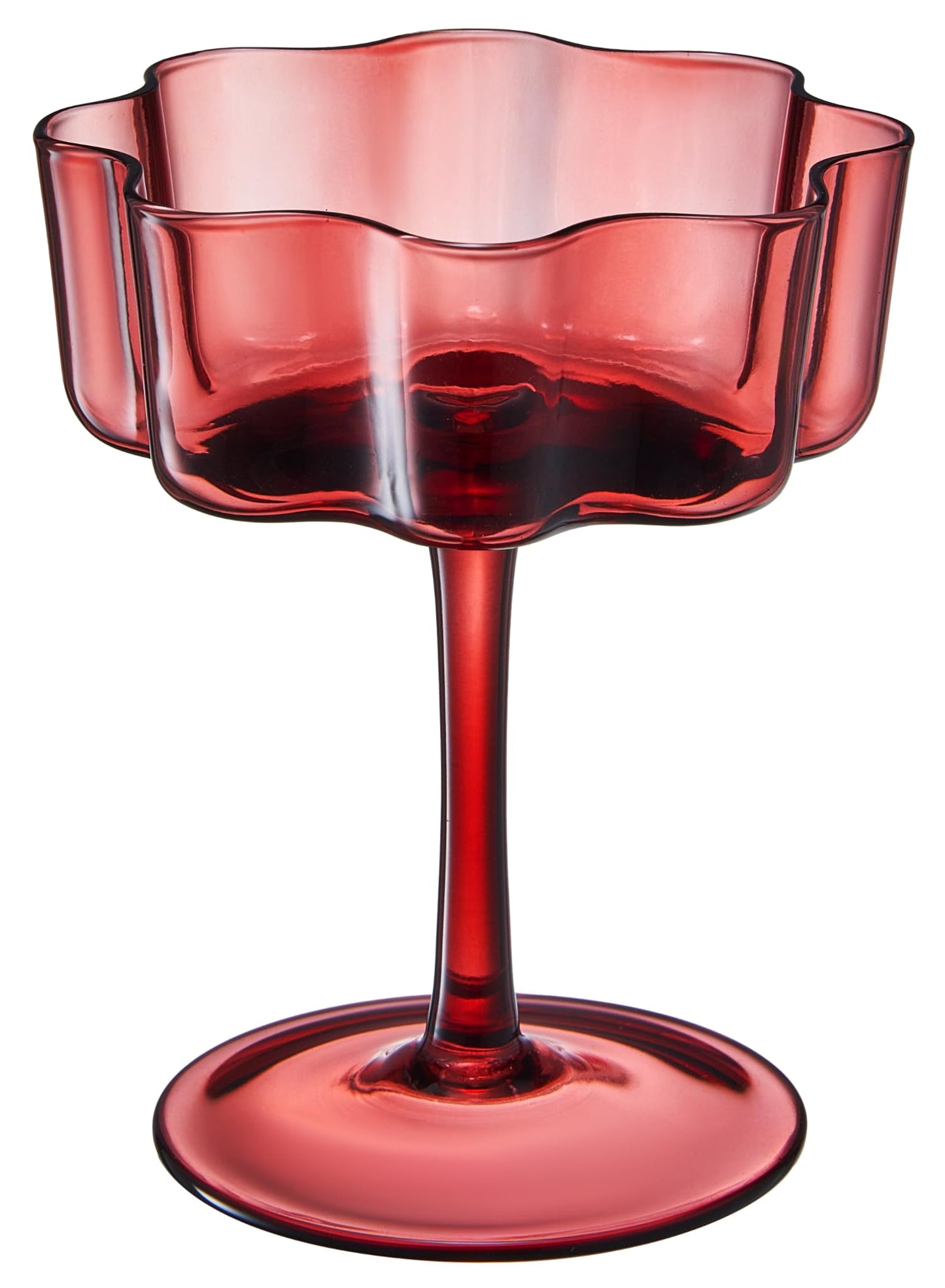 TEEK - Flower Wave Coupe Cocktail Colored Glasses Set | Muted Colors HOME DECOR TEEK KS