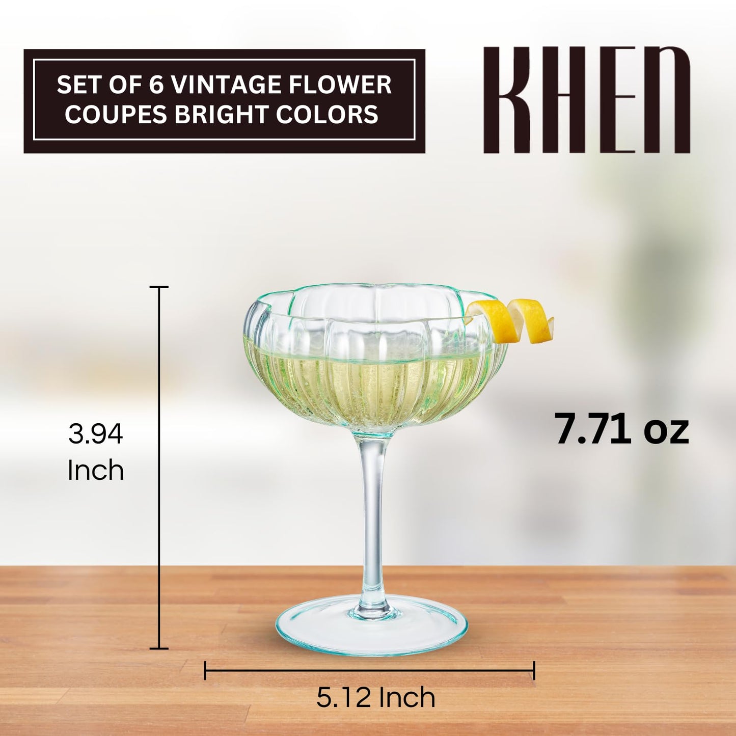 TEEK - Flower Coupe Cocktail Glasses Set | Bright Colors HOME DECOR TEEK KS