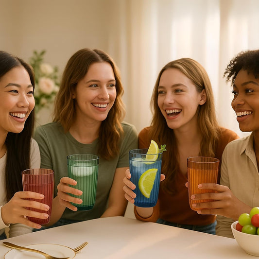 TEEK - Shatterproof European Ribbed Drinking Glasses Set HOME DECOR TEEK KS