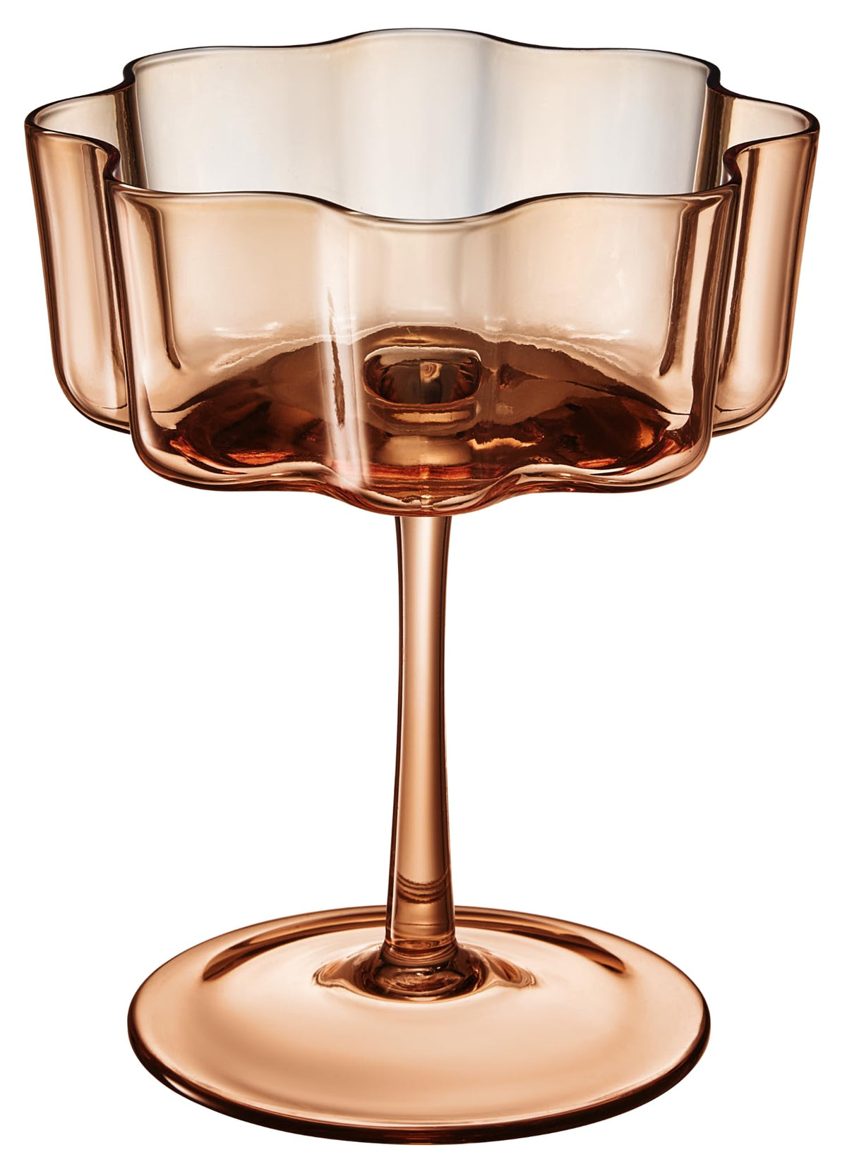 TEEK - Flower Wave Coupe Cocktail Colored Glasses Set | Venus Brown HOME DECOR TEEK KS