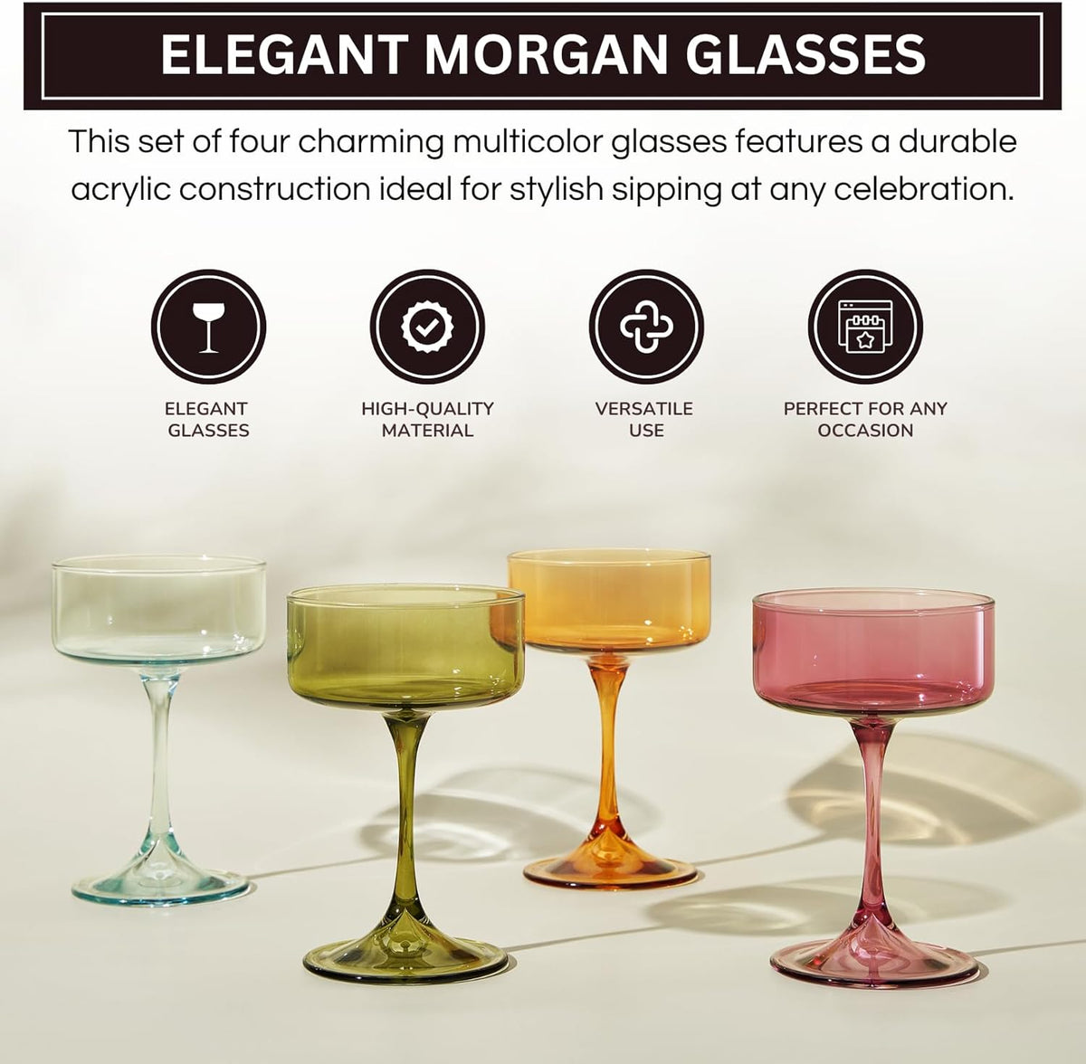 TEEK - Morgan Set Vibrant Stemware Set | Multicolor HOME DECOR TEEK KS