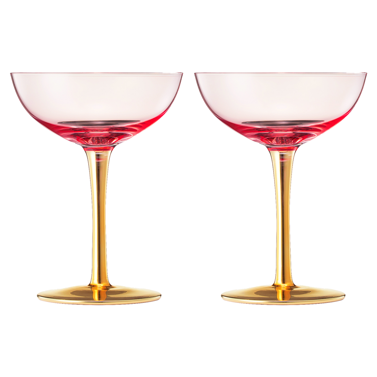TEEK - Deco Champagne Coupe Cocktail Glassware Pink Set HOME DECOR TEEK KS