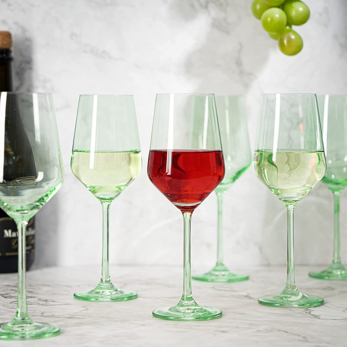 TEEK - Rhea Stemmed Wine Glassware Set | Green HOME DECOR TEEK KS
