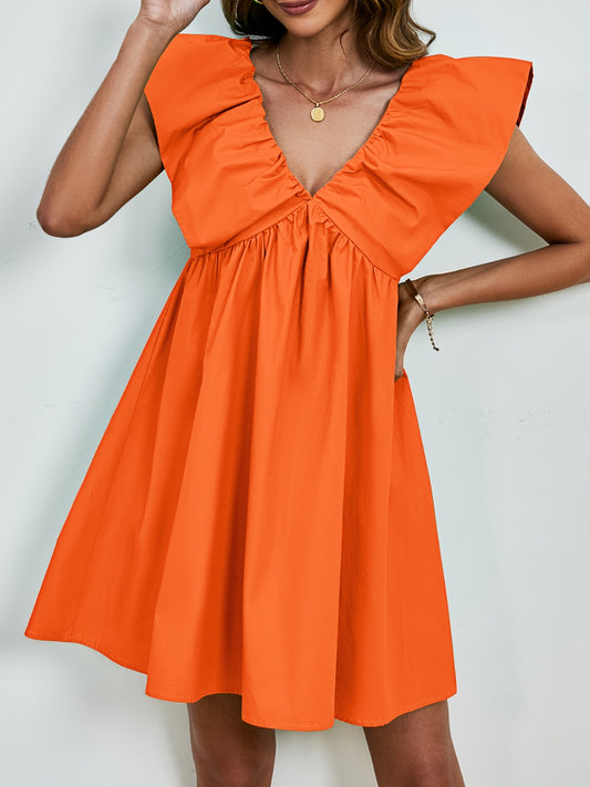 TEEK - V-Neck Cap Sleeve Dress DRESS TEEK Trend