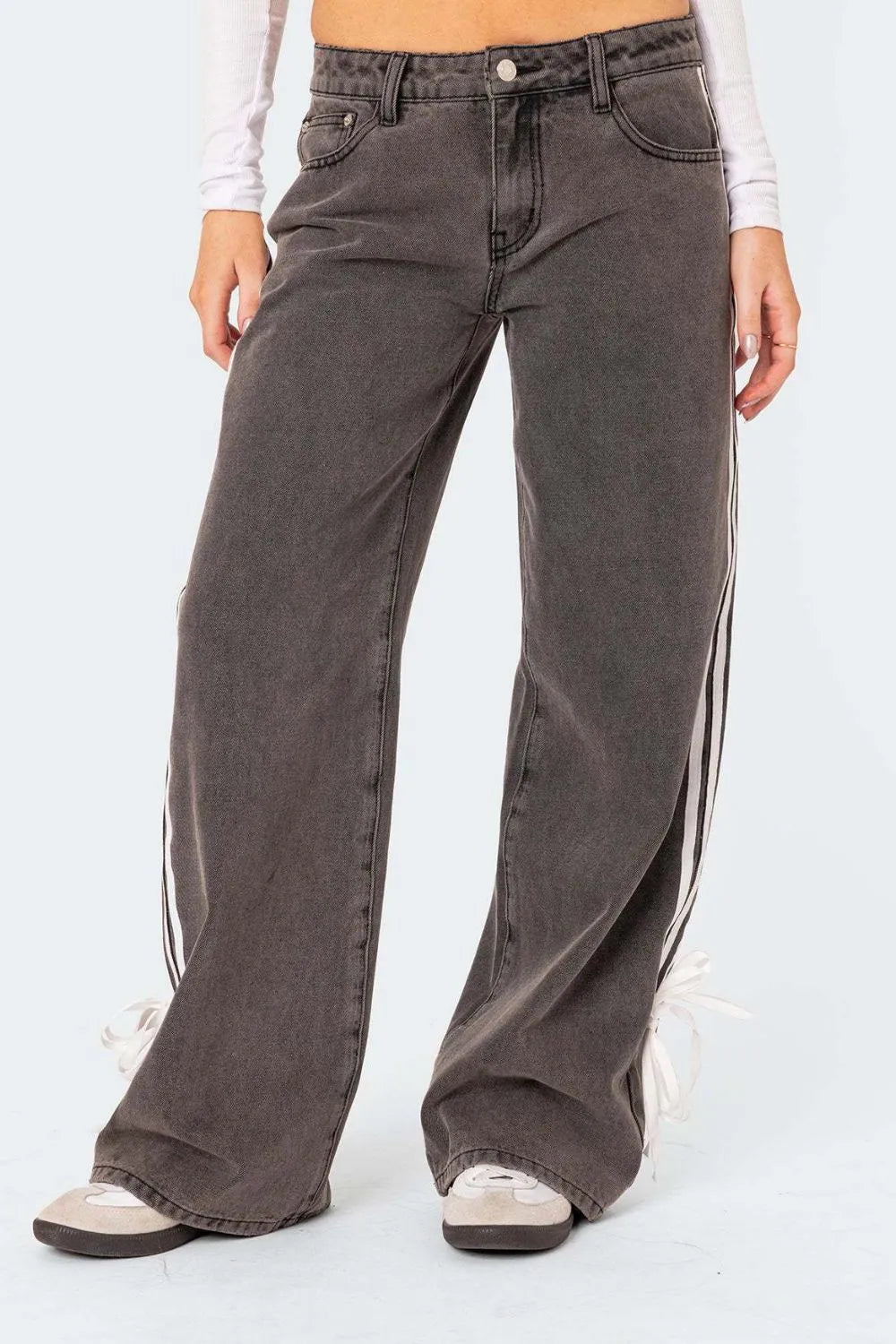 TEEK - Side Striped Loose Fit Jeans JEANS TEEK Trend Mocha S