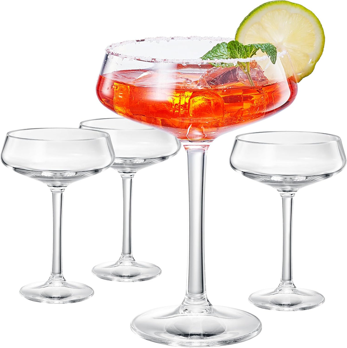TEEK - Khen Acrylic – Set of 4 Stemmed 8 oz Clear Cocktail Glasses HOME DECOR TEEK KS