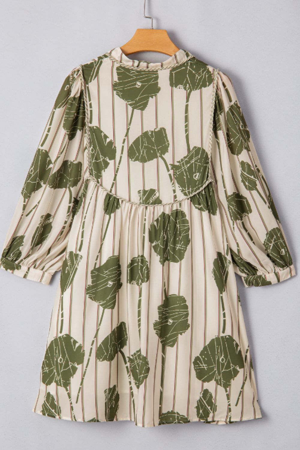 TEEK - Matcha Green Tie Neck Three-Quarter Sleeve Dress DRESS TEEK Trend