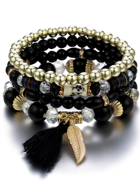 TEEK - Boho Fringe Multi-Layer Bracelet JEWELRY TEEK W Black