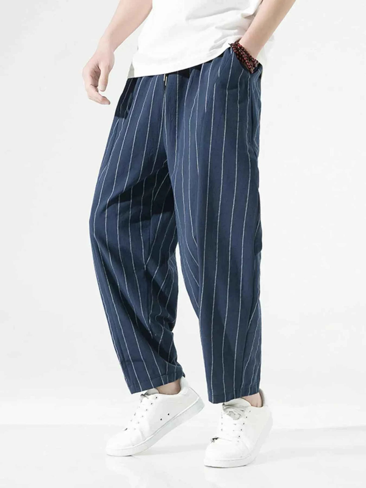 TEEK - Mens Plus Size Striped Casual Loose Pants PANTS TEEK Trend Navy M