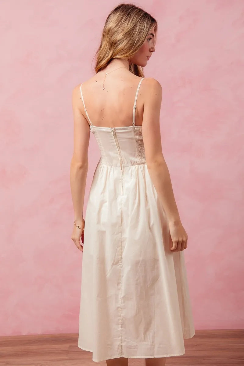 TEEK - Cream Smocked Sleeveless Casual Everyday Dress DRESS TEEK Trend