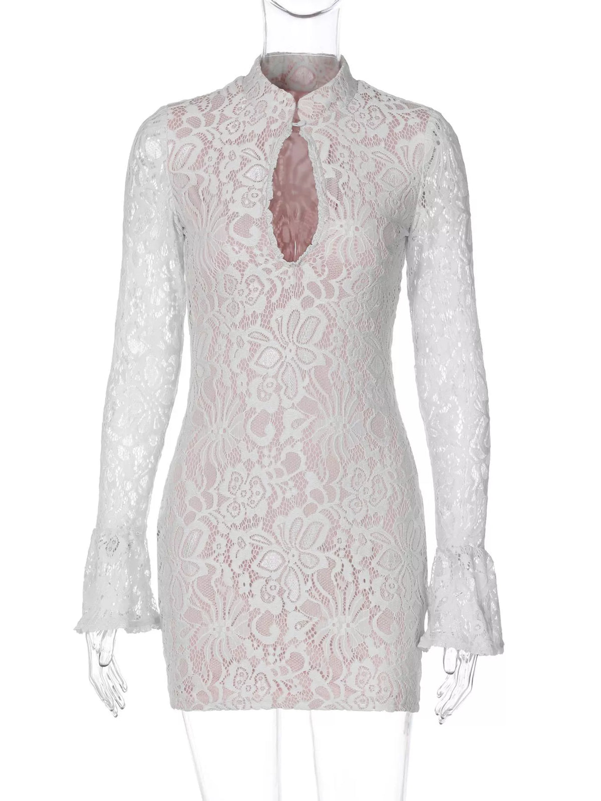 TEEK - Lace Cutout Long Sleeve Mini Dress DRESS TEEK Trend