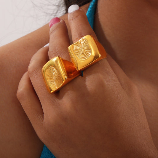 TEEK - Titanium Steel Fingerprint Signet Ring JEWELRY TEEK Trend Gold 5