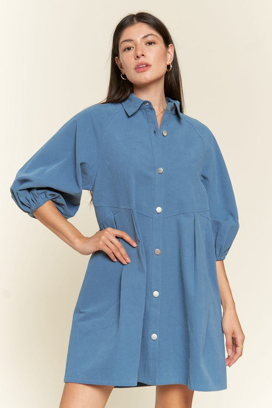 TEEK - Washed Denim Capri Sleeve Dress DRESS TEEK FG
