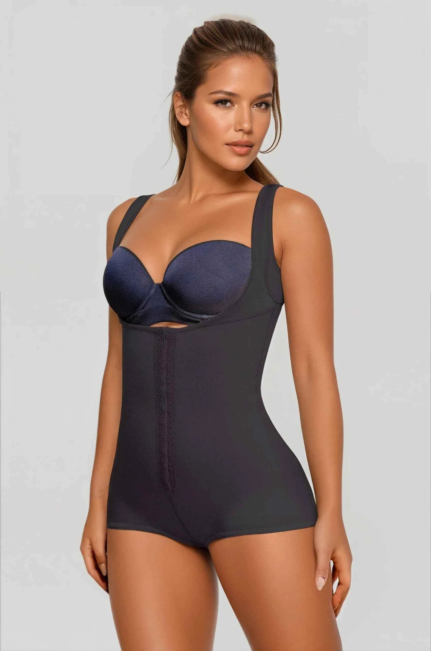 TEEK - Open Bust Boyshort Bodysuit Wide Straps LINGERIE TEEK VS